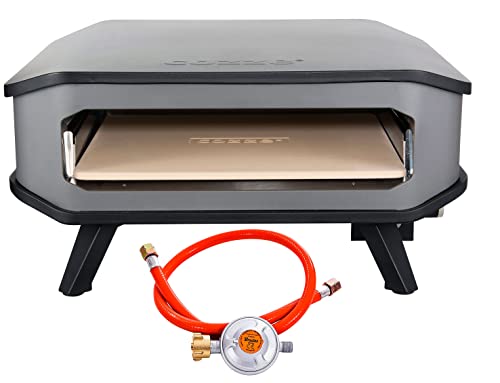 Cozze Gas-Pizzaofen für den Außenbereich - Schnell und Einfach, Ideal für Ø34 cm Pizzas, Elektronische Zündung, Doppelschichtige Hitzebeständige Ausführung von cozze