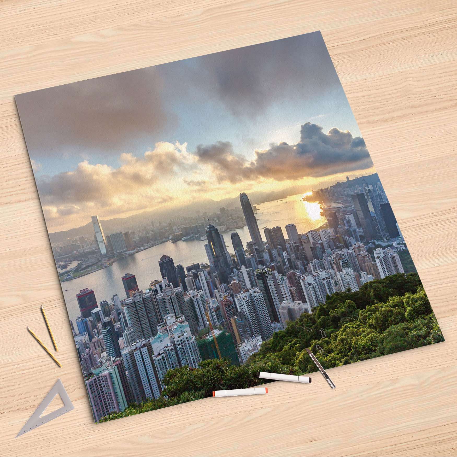 Folienbogen (90x90 cm) - Design: Hong Kong von creatisto