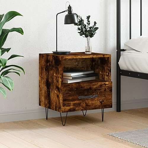 Furniture Home Tools Nachtkommode aus geräucherter Eiche, 40 x 35 x 47,5 cm, Holzwerkstoff von csderty