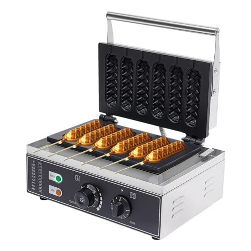 czyuRachel Waffeleisen, 1500w Waffelgerät Waffle Maker Stiel Waffelmaschine 180 ° Erwärmung Waffel Mit 5min Zeitschaltuhr Und 50~300 ℃ Temperatur Für Kindergeburtstage, Familienfeiern von czyuRachel