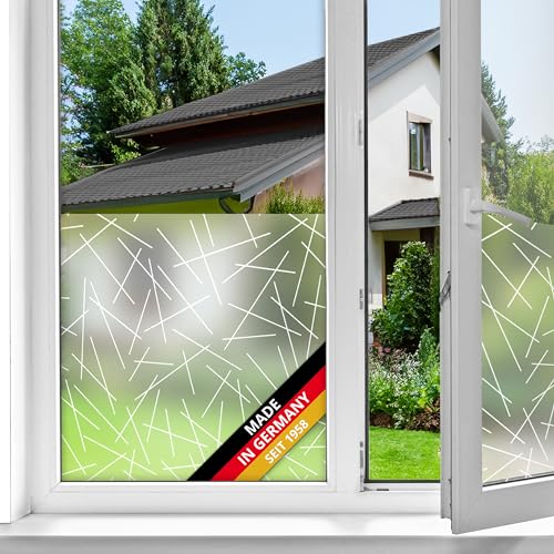 d-c-fix Fensterfolie static Mikado UV Sichtschutz beidseitig blickdicht statisch selbsthaftend Folie für Bad-Fenster, Küche, Glastür Milchglasfolie Sichtschutzfolie Glasfolie 90 cm x 1,5 m von d-c-fix