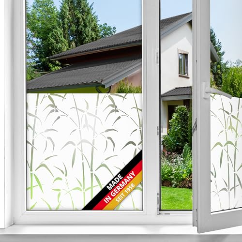 d-c-fix Fensterfolie static Bamboo UV Sichtschutz beidseitig blickdicht statisch selbsthaftend Folie für Bad-Fenster, Küche, Glastür Milchglasfolie Sichtschutzfolie Glasfolie 90 cm x 1,5 m von d-c-fix