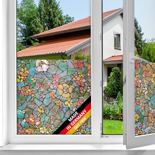 d-c-fix Fensterfolie Transparent Venetian Garden selbstklebend Sichtschutz beidseitig blickdicht Folie für Bad-Fenster, Küche, Glastür Milchglasfolie Sichtschutzfolie Glasfolie 45 cm x 2 m von d-c-fix