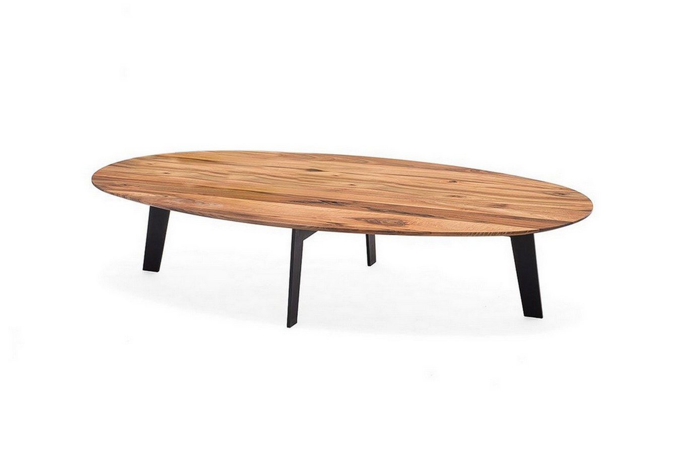 daslagerhaus living Couchtisch Couchtisch Massivholz Wildeiche oval von daslagerhaus living