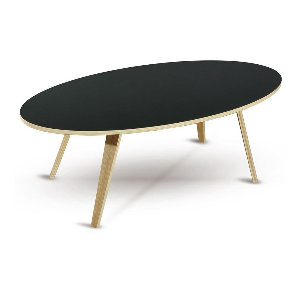 dasmöbelwerk Couchtisch Couchtisch Beistelltisch Skandinavisch Tisch ARVIKA oval 120cm Schwarz von dasmöbelwerk