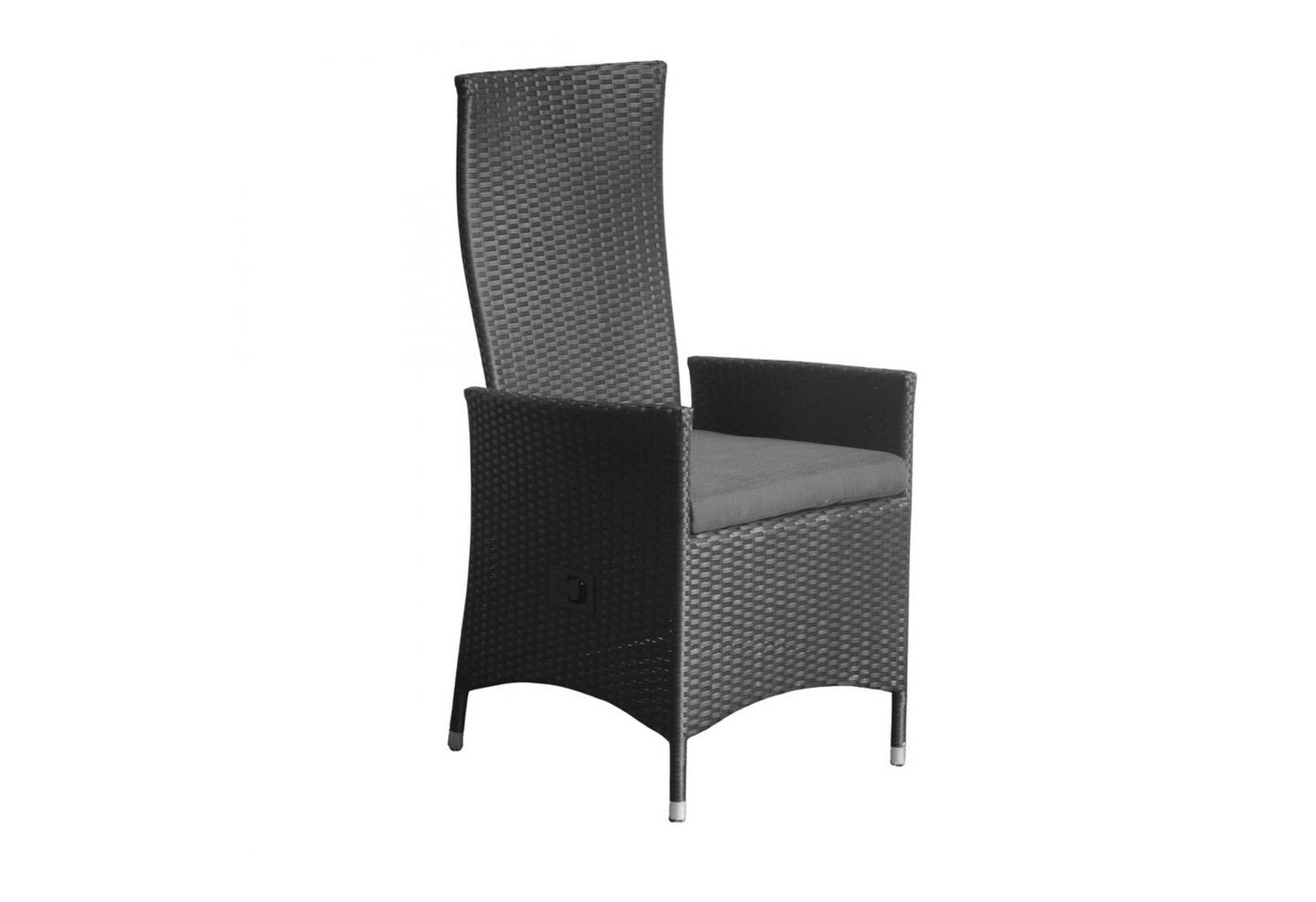 dasmöbelwerk Gartenstuhl Positionsstuhl Lissabon Gartenstuhl Dining mit Kissen schwarz, stufenlos verstellbarer Rückenlehne von dasmöbelwerk