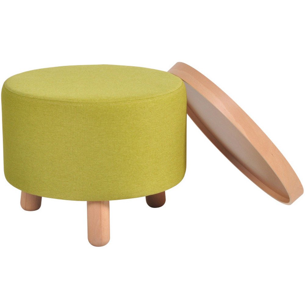 dasmöbelwerk Sitzhocker Molde Hocker Beistelltisch mit Tablett Grün, abnehmbare Ablagefläche von dasmöbelwerk