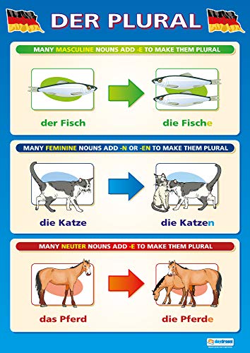 Der Plural, Sprachlernposter, Glanzpapier, 850 mm x 594 mm (A1), Zweitsprachen-Poster für das Klassenzimmer, Bildungstabellen von Daydream Education von daydream