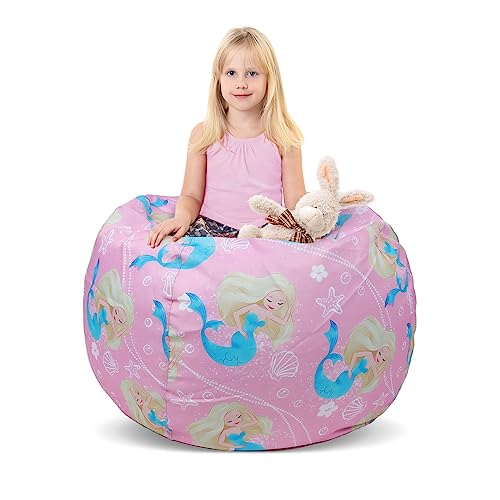 Sitzsack für Kinder Spielzeug Aufbewahrung Groß für Mädchen Lagerung Kinderzimmer Nur Tasche,Nixen von decalsweet