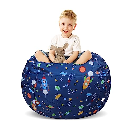 decalsweet Kinder Sitzsack für Stofftier Jungen Spielzeug Aufbewahrung Groß für Kinderzimmer Nur Tasche von decalsweet