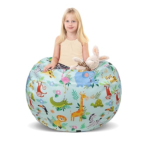 decalsweet Sitzsack für Kinder Stofftier Spielzeug Aufbewahrung Groß für Kinderzimmer Kinderzimmer Nur Tasche,Tiere von decalsweet