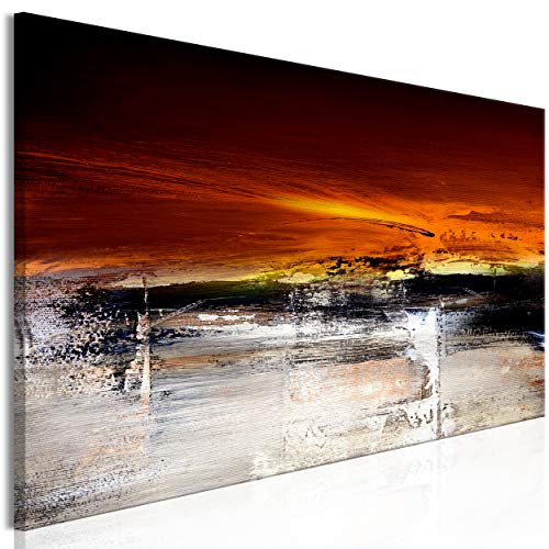 decomonkey Bilder Abstrakt 120x40 cm 1 Teilig Leinwandbilder Bild auf Leinwand Vlies Wandbild Kunstdruck Wanddeko Wand Wohnzimmer Wanddekoration Deko Kunst schwarz rot von decomonkey