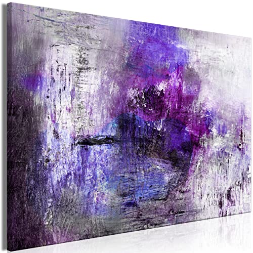 decomonkey Bilder Abstrakt 60x40 cm 1 Teilig Leinwandbilder Bild auf Leinwand Vlies Wandbild Kunstdruck Wanddeko Wand Wohnzimmer Wanddekoration Deko Modern Kunst Loft violett blau silber von decomonkey