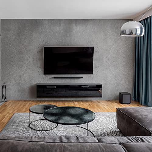 dedeco Wohnzimmerrückwand TV-Wand Wandpaneel Wohnrückwand Rückwand Tapetenersatz, Motiv: Beton V2, 250 x 100 cm, Nano-Protect: hochglanz, wasserfest, robust, als Wandverkleidung aus Hartschaum PVC von dedeco