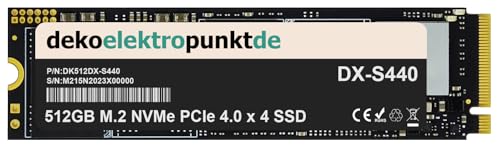 dekoelektropunktde 512GB M.2 NVMe SSD Festplatte passend für Dell Latitude E7470, Alternatives Ersatzteil 2280 PCIe 4.0 x 4 von dekoelektropunktde