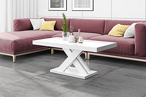 Design Couchtisch XLU-888 Hochglanz Highgloss Tisch Wohnzimmertisch (Weiß Hochglanz) von designimpex