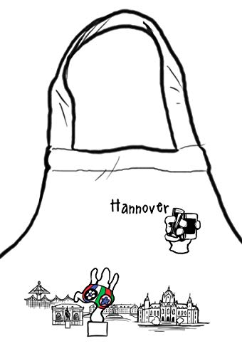 die stadtmeister Kochschürze/Grillschürze Skyline Hannover - als Geschenk für Hannoveraner & Fans der Niedersachsenmetropole oder als Hannover Souvenir von die stadtmeister