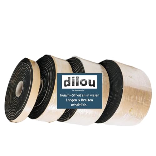 Gummistreifen selbstklebend 40mm breit 3mm dick 1-10m lang Vollgummi Hartgummi (6000x40x3mm) von dilou