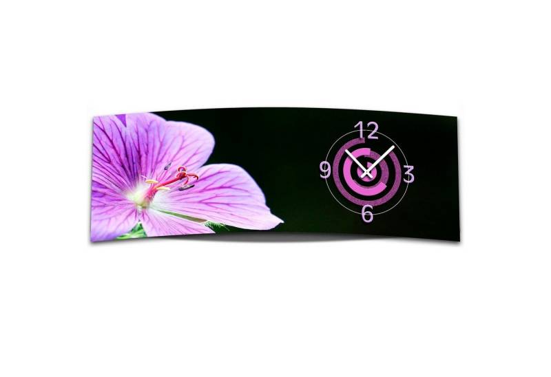 dixtime Wanduhr Wanduhr XXL 3D Optik Dixtime lila Orchidee 30x90 cm leises Uhrwerk (Einzigartige 3D-Optik aus 4mm Alu-Dibond) von dixtime