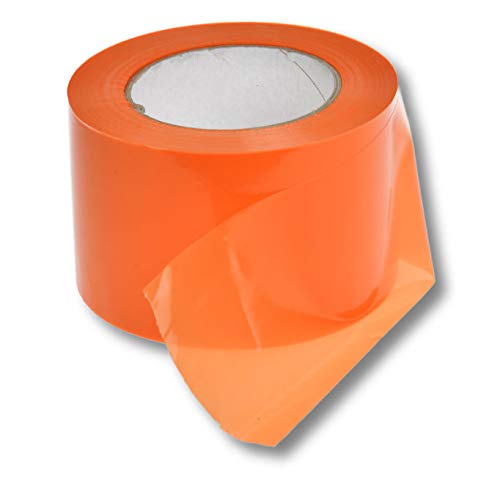 1 Rolle super stabiles Absperrband Flatterband Warnband Trassenband Folienband Parkplatzsperre Baustellenabsperrung 75mm (100m, Orange) von dm-folien gmbh