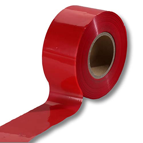 1 Rolle super stabiles Absperrband Flatterband Warnband Trassenband Folienband Parkplatzsperre Baustellenabsperrung 75mm (250m, Rot) von dm-folien gmbh