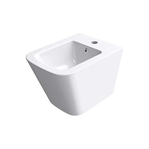 doporro WC-Bidet Düren112 Weiß 48,5x34,5x33cm aus Keramik Wand-Bidet mit Überlauf von doporro