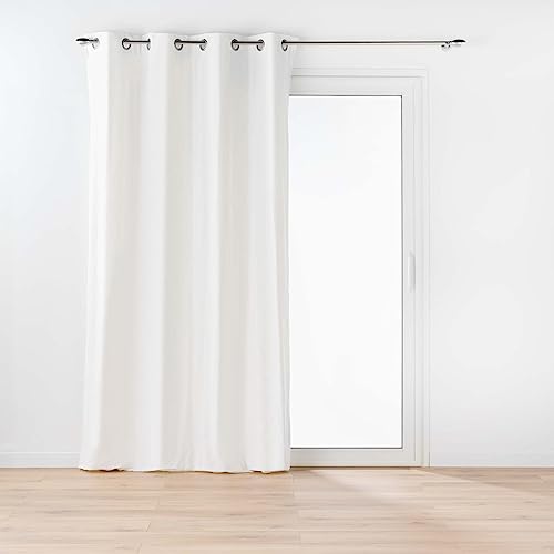 douceur d'intérieur Twily Ösenvorhang (135 x 260 cm), Weiß, Baumwolle/Recycling-Polyester von Douceur d'Intérieur