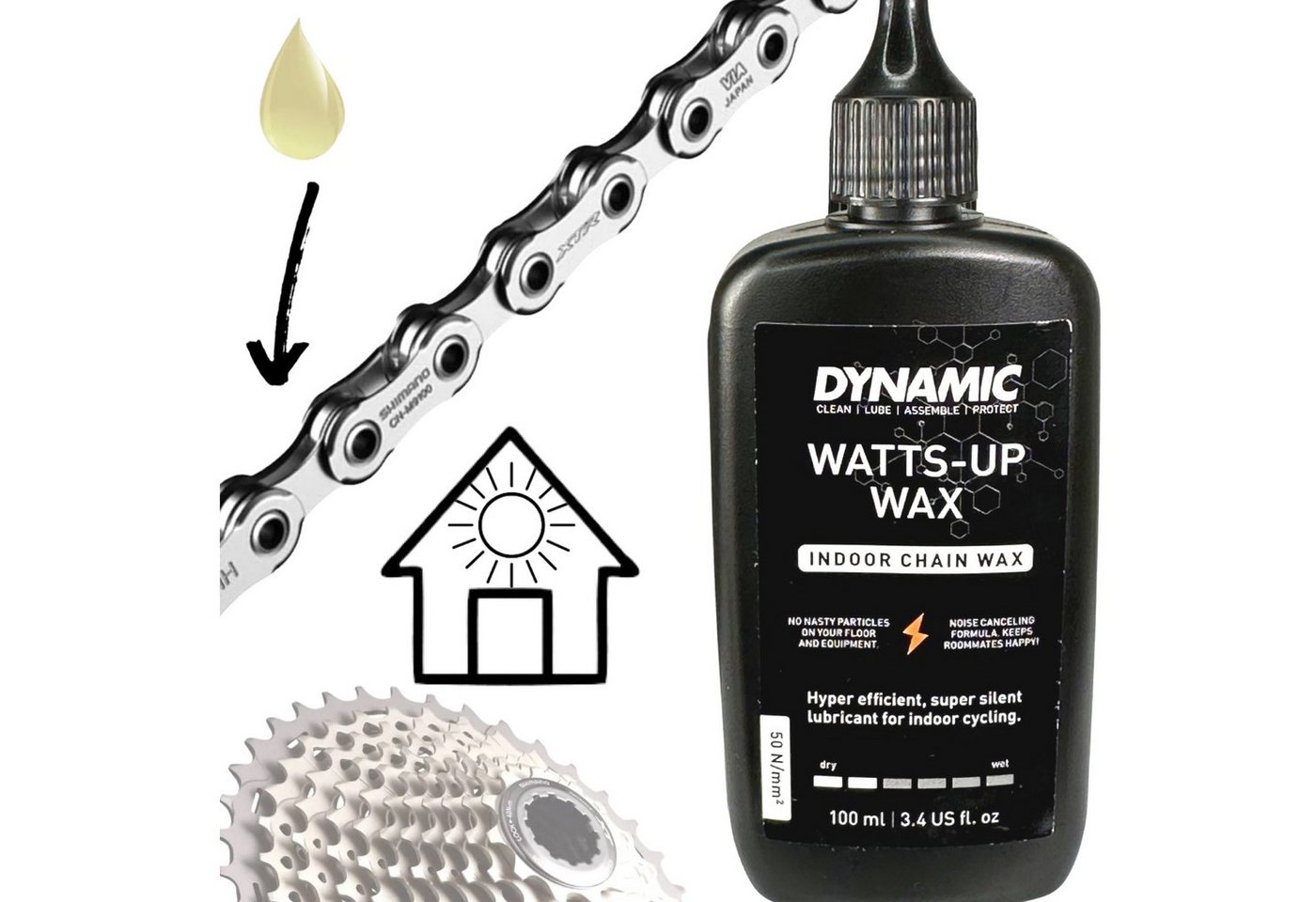 dynamic Fahrrad-Montageständer Dynamic Fahrrad Ketten Watts-Up Wax Indoor 100 ml von dynamic