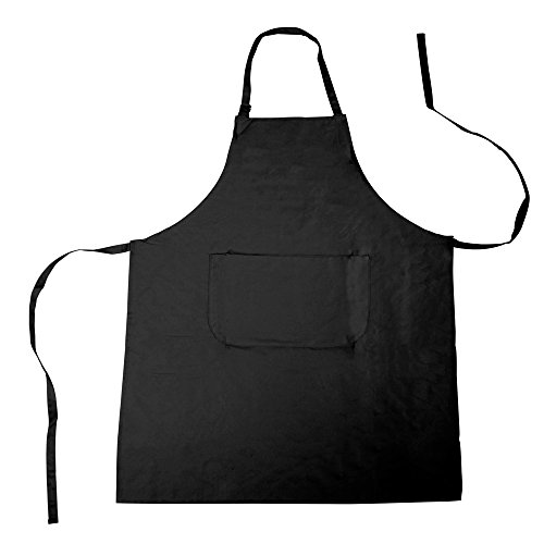 eBuyGB 2 Stück Full Küche Schürze mit Fronttasche, Baumwolle, Schwarz, 1 Stück von eBuyGB