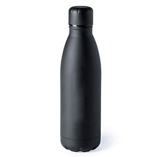 eBuyGB Metall-Wasserflasche, 790 ml, Edelstahl, auslaufsicher, wiederverwendbar, BPA-frei, matte Wasserflaschen – Reisebecher für Schule, Fitnessstudio, Outdoor, Yoga & Sport – Schwarz (1 Stück) von eBuyGB