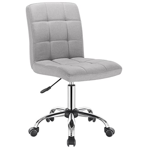 eSituro Bürostuhl ergonomisch, Schreibtischstuhl höhenverstellbar, Drehstuhl mit Rollen, Bürodrehstuhl, für Arbeitszimmer Schlafzimmer, atmungsaktiver Stoff, Hellgrau SOFC0209 von eSituro