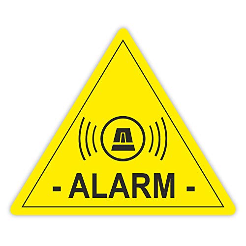 5 Stück Alarm Aufkleber gelb I 5 x 4cm Hinweis auf Sicherheitsanlage I außenklebend selbsthaftend I für Fensterscheiben Haus Auto LKW KFZ I hin_066 von easydruck24de