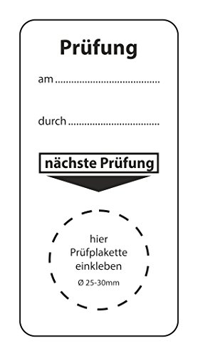 Grundplakette für "nächste Prüfung", verschiedene Staffelungen, Größe: 40 x 80 mm, zur Terminkontrolle für Maschinen, für Prüfplaketten ⌀ 25-30 mm, Qualitätsstandards einhalten, hin_249 (100) von easydruck24de