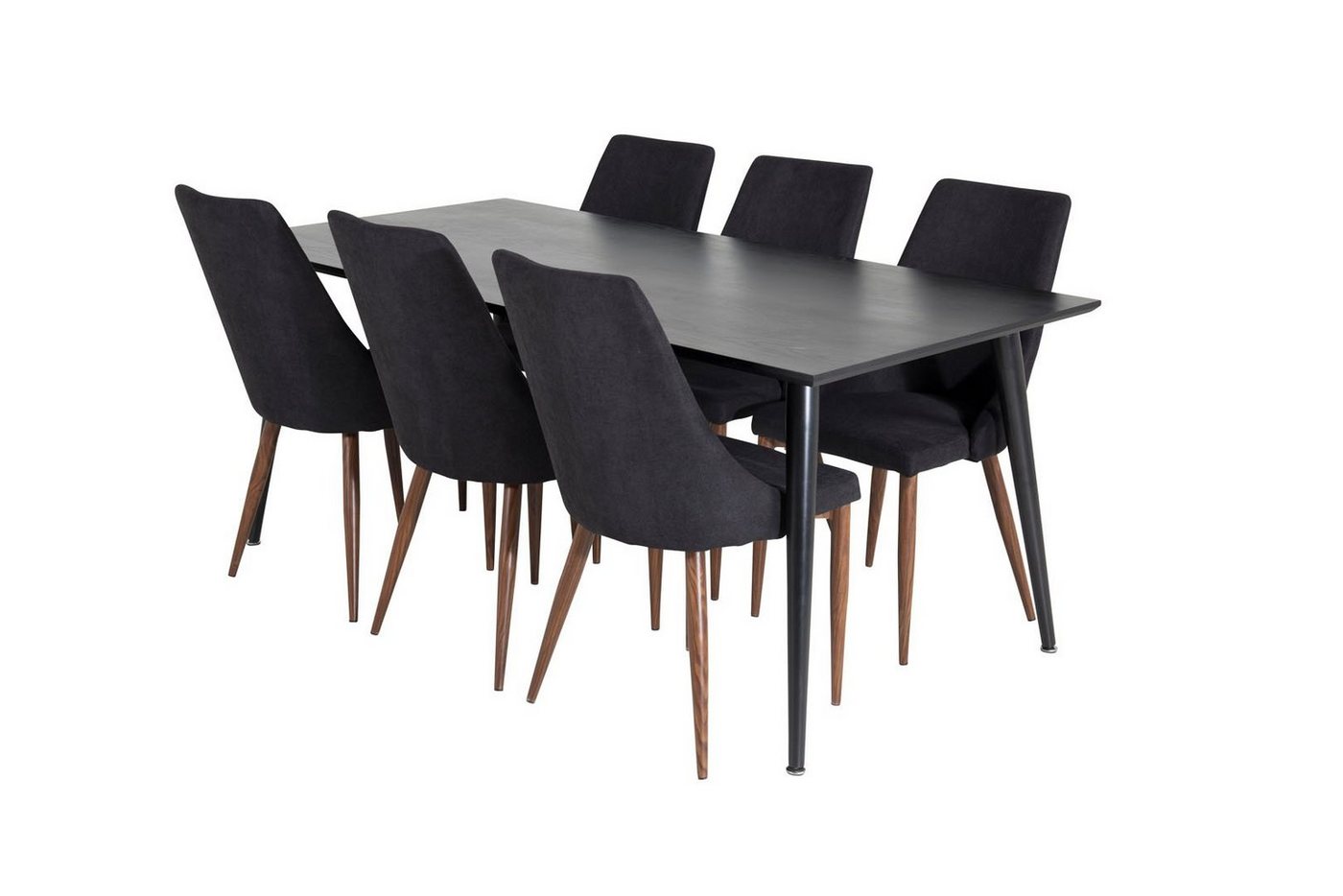 ebuy24 Essgruppe Dipp180x90BLBL Essgruppe Esstisch schwarz und 6 Le, (7-tlg) von ebuy24