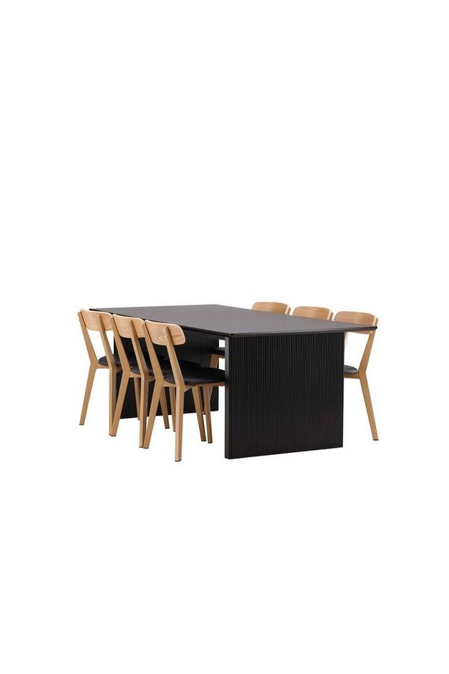 ebuy24 Essgruppe Vail Essgruppe Tisch schwarz und 6 Sanjos Stühle n von ebuy24