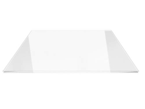 Quadrat 110x110cm - Funkenschutzplatte Kaminbodenplatte Glasplatte f. Kaminofen Unterlage (Quadrat 110x110cm mit Silikon-Dichtung) von ecofoxx