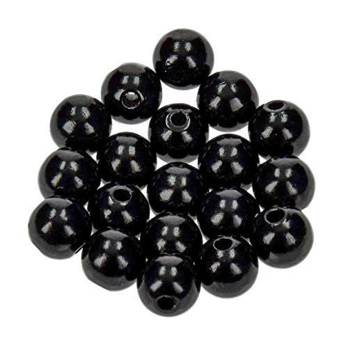 Holz-Perlen schwarz, 10 mm, 53 Stück, Efco von efco