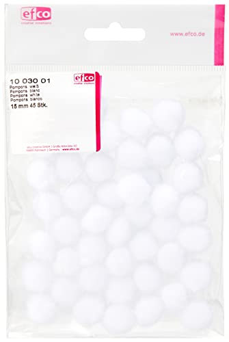 Efco – Pompons 15 mm 45 PCS. Weiß, Polyamid von efco