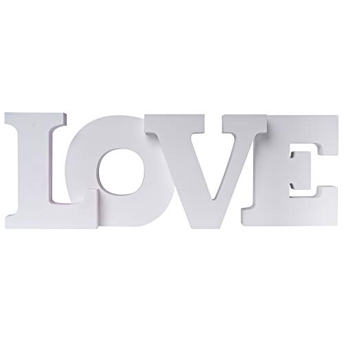 elbmöbel Love Home Schriftzug Buchstaben Shabby-chic aus Holz Dekobuchstaben weiß Schild Schrift (Love) von elbmöbel