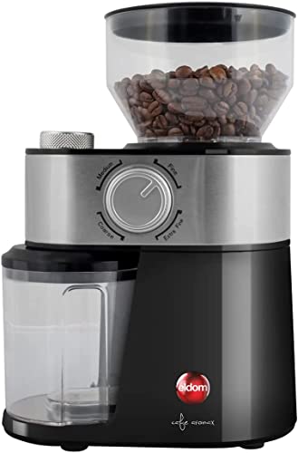 eldom MK170N Elektrische Kaffeemühle | Füllmenge bis zu 250g Kaffee | Mahlgradeinstellung von Extra Fein bis Grob | Einstellbare Menge von 2 bis 12 Tassen | Schwarz von eldom