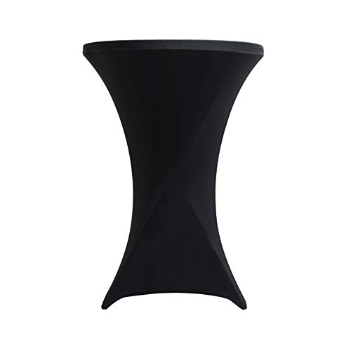 ele ELEOPTION Stehtischhusse Stretchhussen,Tischhusse Stehtische Hussen Dekoration für Cocktail Party Hochzeit Bankett (70-75CM, Schwarz) von ele ELEOPTION