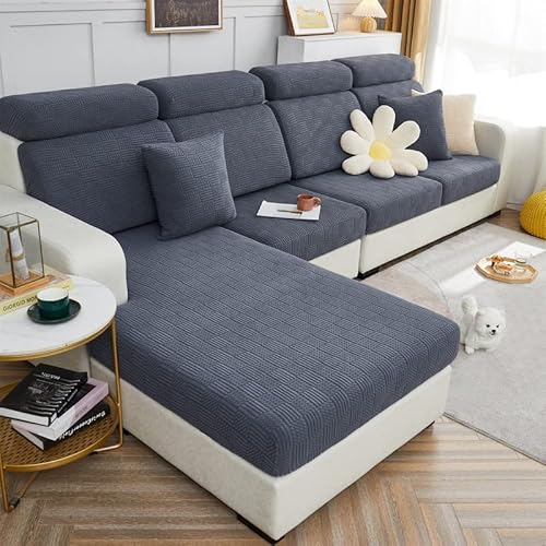 ele ELEOPTION Stretch Sofa Sitzkissenbezug,Upgraded Spandex rutschfest Sofasitzbezug,Sofabezug Couchbezug Sofa Überzug für Sofa Sitzkissen (Dunkelgrau,3 Sitzer für Länge 140-165CM) von ele ELEOPTION