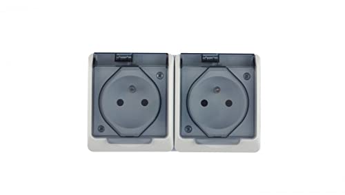 Hermes Luftsteckdose 2-fach z/u 16A IP44 mit Rauchklappe weiß GNT 0322-01 Elektro-plast Emaille 5901130483891 von elektro-plast nasielsk