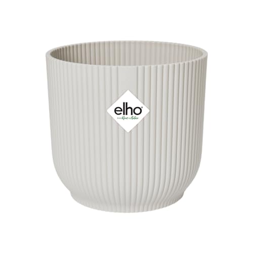 elho Vibes Fold Rund 30 Pflanzentopf - Blumentopf für Innen - 100% recyceltem Plastik - Ø 29.5 x H 27.2 cm - Weiß/Seidenweiß von elho