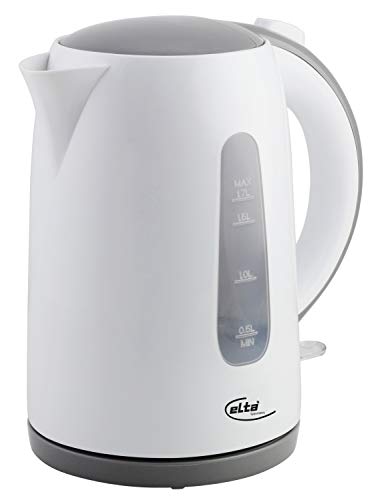 Elta Wasserkocher Classic Line WK-2200.16 (2200 Watt, Strix-Control, 1,7 Liter, verdecktes Heizelement, 360 Grad drehbar, Überhitzungsschutz, BPA frei, weiß), Farbe:weiss von elta Germany