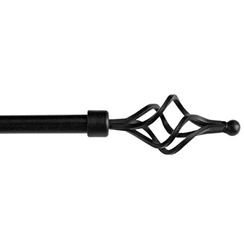 Gardinenstange aus Eisen, ausziehbar, Gardinenstange, Gardinenstange, 120 – 210 cm, Schwarz von emmevi