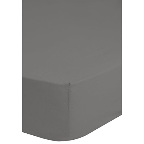 emotion Fitted Spanbettuch Jersey, grau 160/180x200cm, Baumwolle, 200x180x0,5 cm von emotion