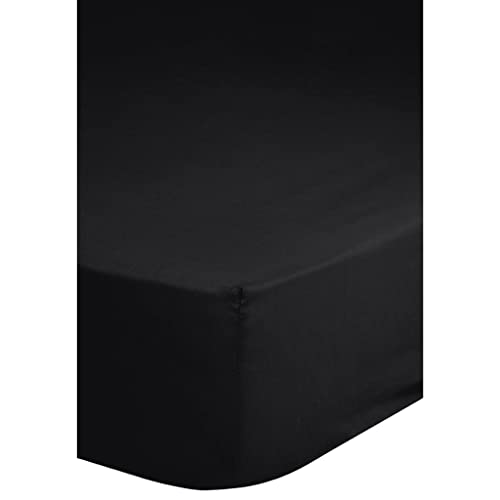 emotion Fitted Spanbettuch Jersey, schwarz 180x220cm, Baumwolle, 220x180x0,5 cm von emotion