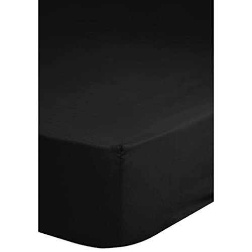 Emotion Fitted Spanbettuch Jersey, schwarz 90/100x200cm, Baumwolle, 200x100x0,5 cm von Emotion