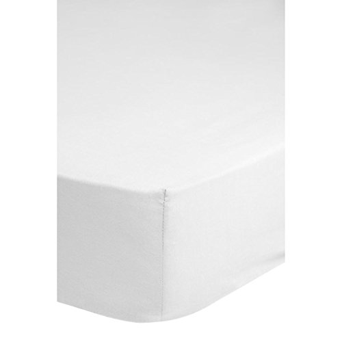 Emotion Fitted Spanbettuch Jersey, weiß 160/180x200cm, Baumwolle, 200x180x0,5 cm von Emotion